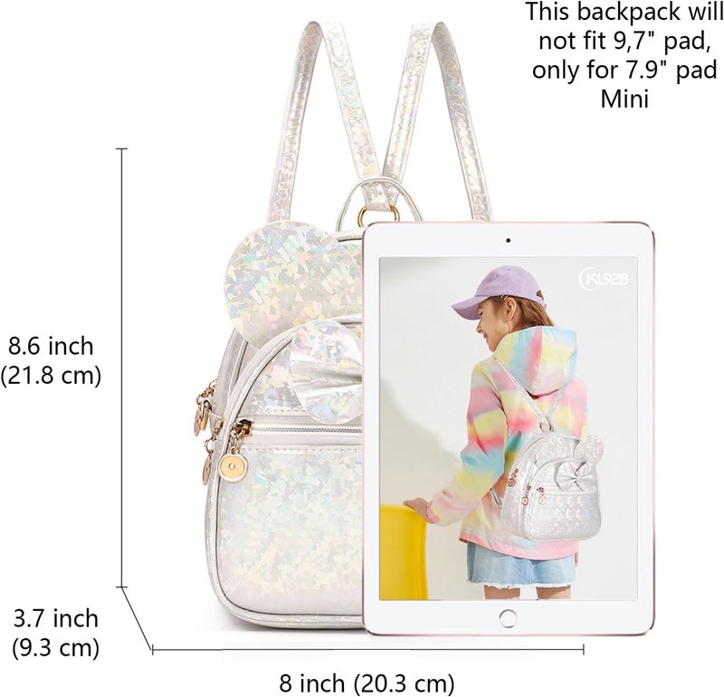 KL928 Girls Mini Backpack Bowknot Polka Dot Cute Small Daypacks Convertible Shoulder Bag Purse for Women - Image 2